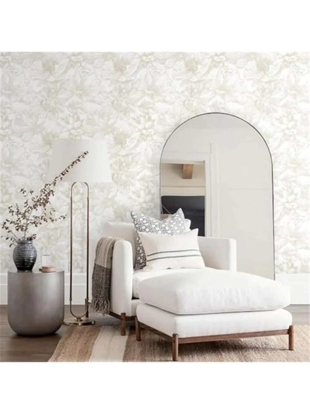 Peel Stick Floral Wallpaper Beige Boho Self Adhesive Vinyl Contact Paper Decor